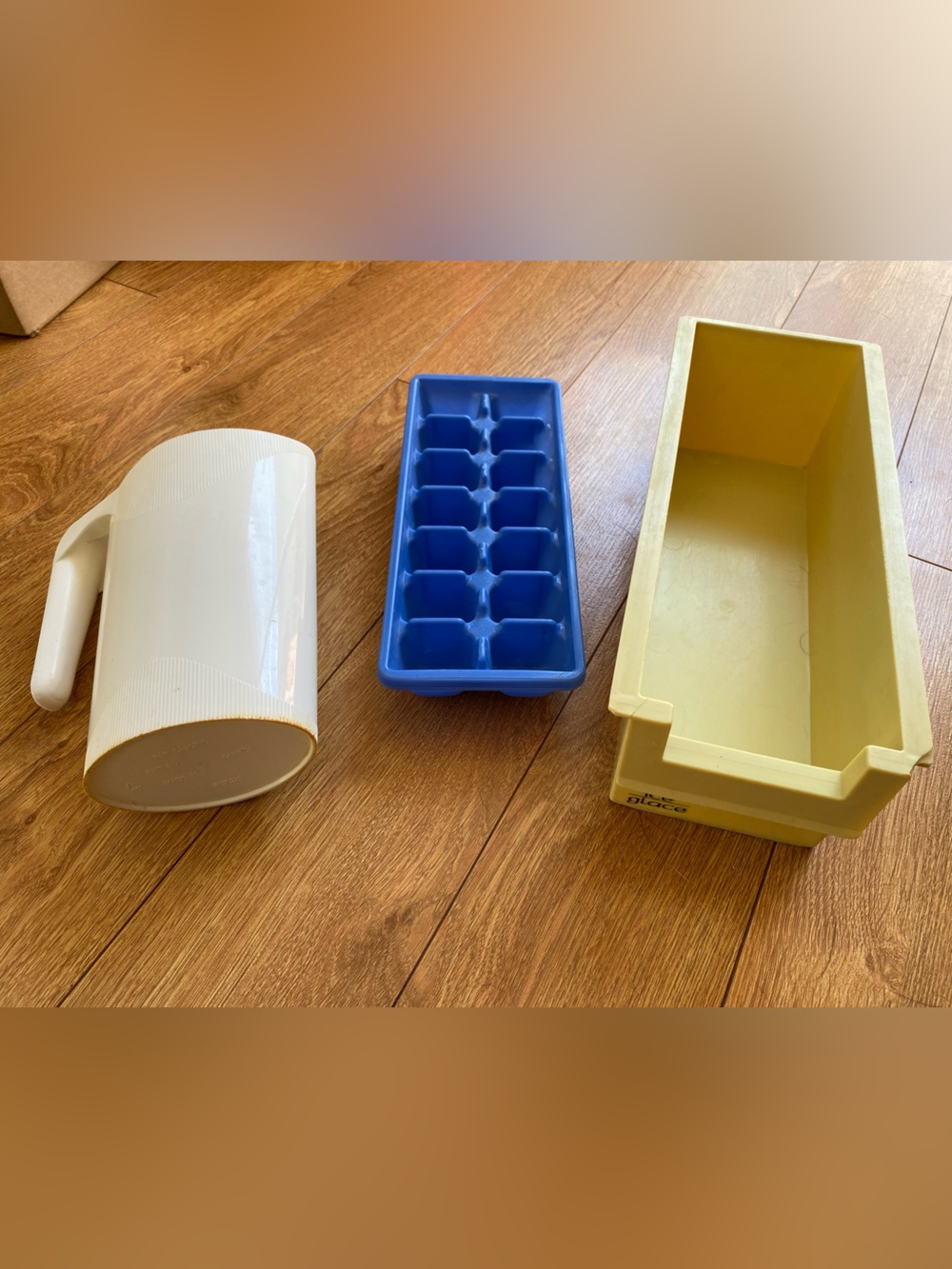 Milk bag container and ice box with tray